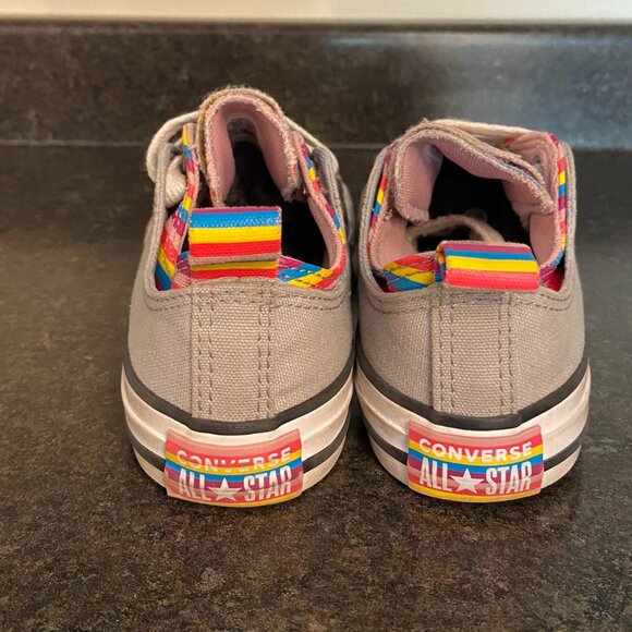 Chuck Taylor All Star Gray Rainbow Stripe- Size 2 - Picture 5 of 9